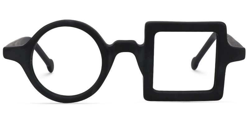 Paola Asymmetric Black Frame Eyeglasses0