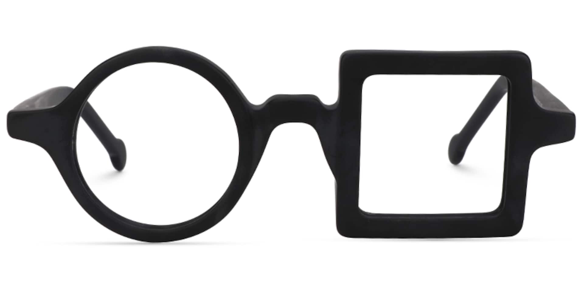 Paola Asymmetric Black Frame Eyeglasses0