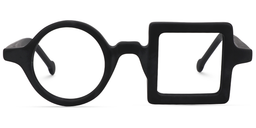 Paola Asymmetric Black Glasses0
