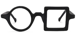 Paola Asymmetric Black Glasses0