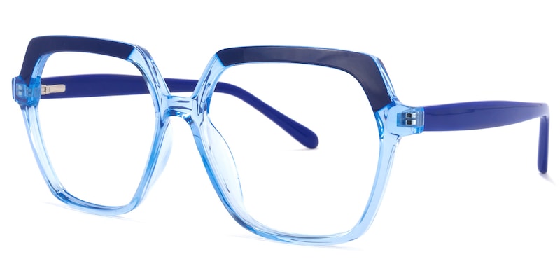 Norah Geometric Light-Blue Glasses | Zeelool Glasses1
