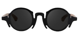 Charlie Round Black Sunglasses0