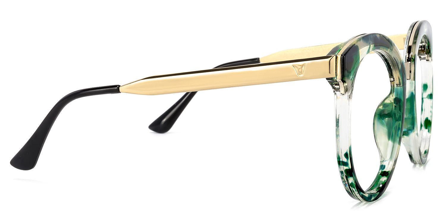 Penny Round Green-Floral Glasses | Zeelool Glasses3