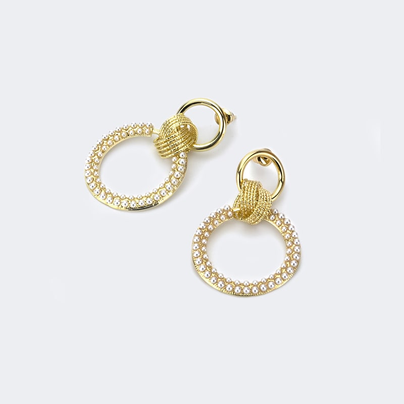 Stylish Round Shape Pearl-Decorated Earrings | Zeelool Glasses0