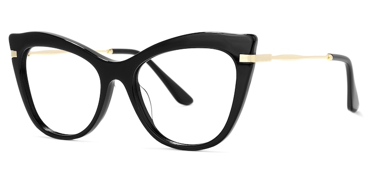 Indira Cat Eye Black Glasses