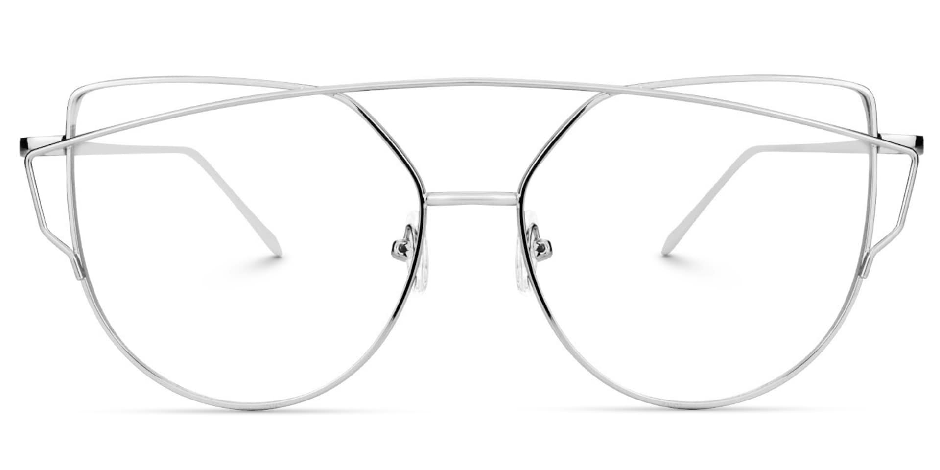 Selina Aviator Silver Glasses | Zeelool Glasses0