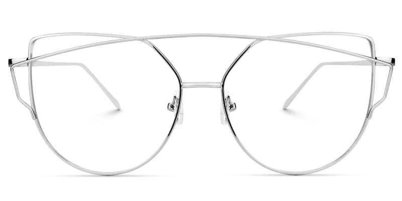 Selina Aviator Silver Glasses | Zeelool Glasses0