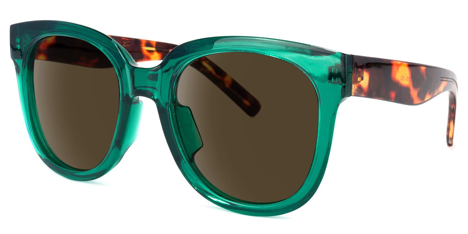 Harrell Square Dark-Green Sunglasses | Zeelool Glasses1