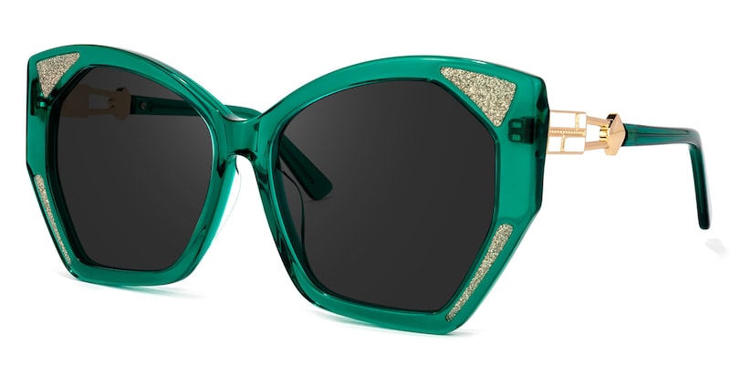 Routh Geometric Green Sunglasses | Zeelool Glasses1