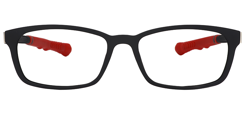 Lacy Rectangle Black Red Sports Glasses | Zeelool Glasses0
