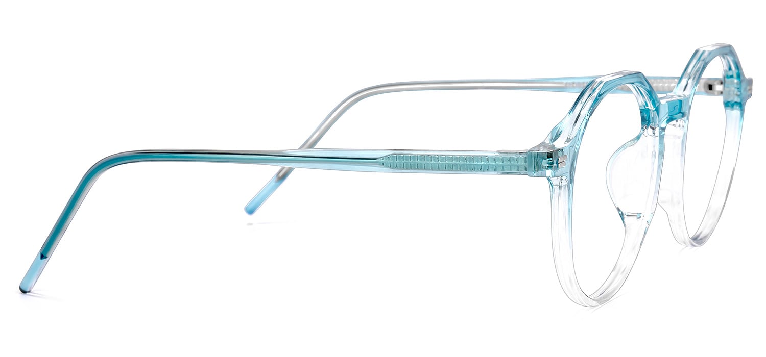 Sasha Round Light-Blue Glasses | Zeelool Glasses3
