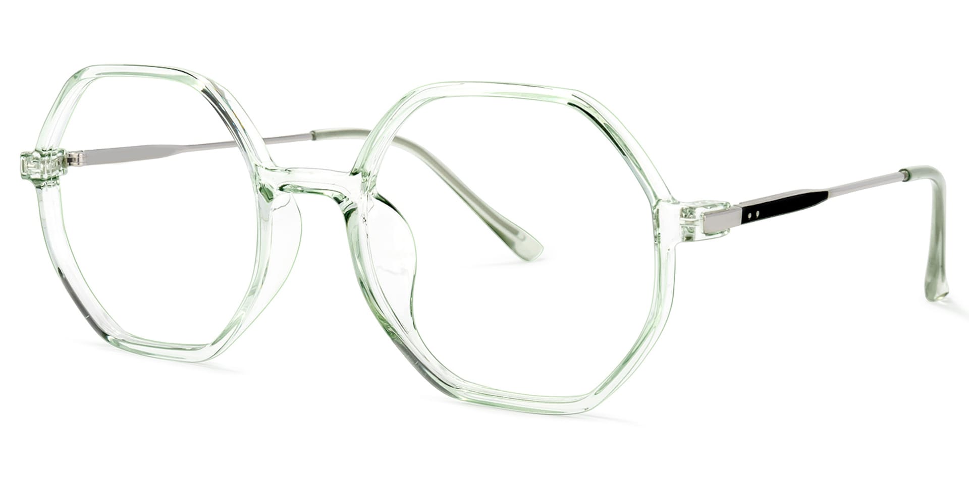 Tanner Geometric Light-Green Glasses | Zeelool Glasses1