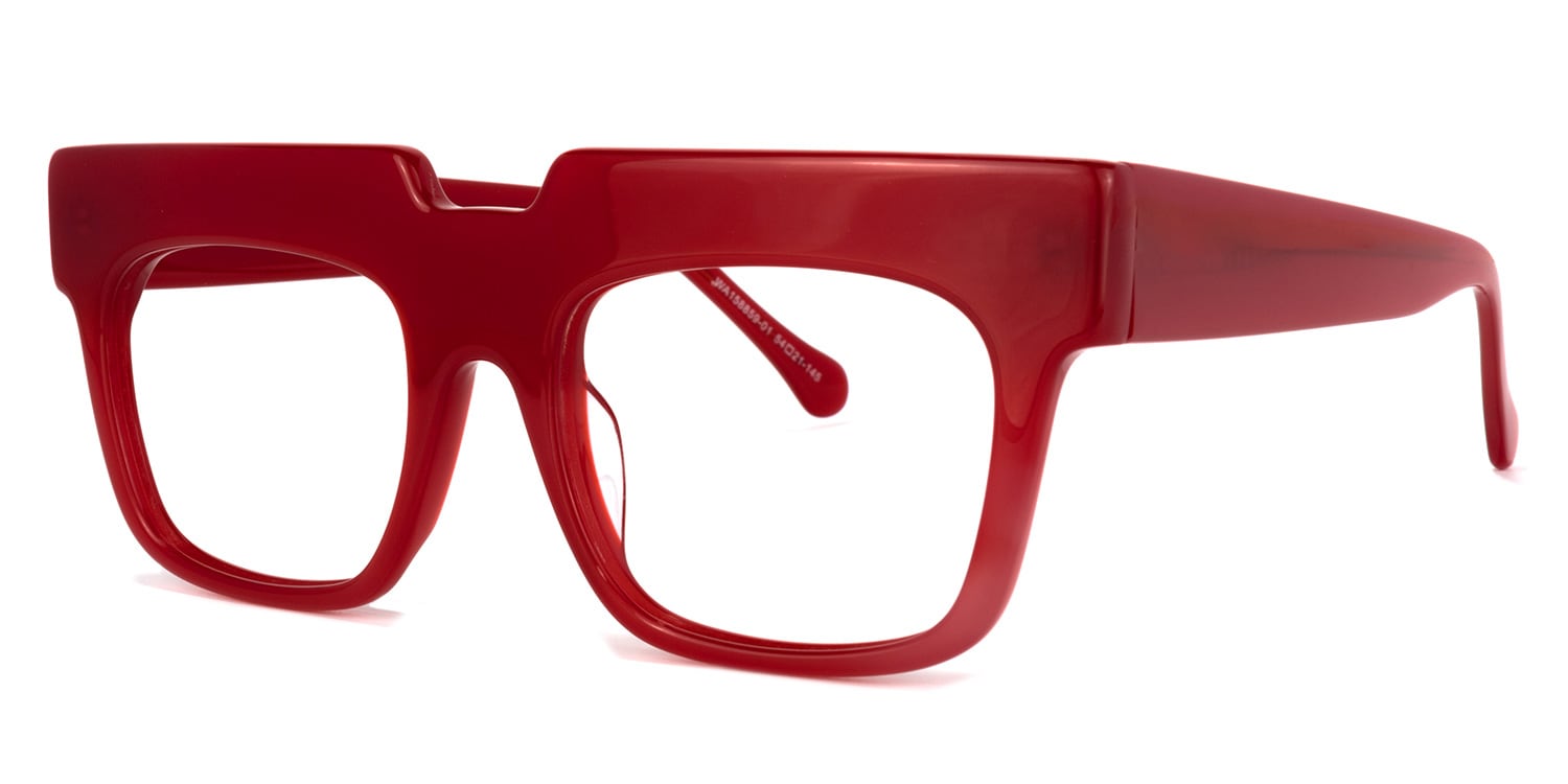Travis Square Red Glasses | Zeelool Glasses1