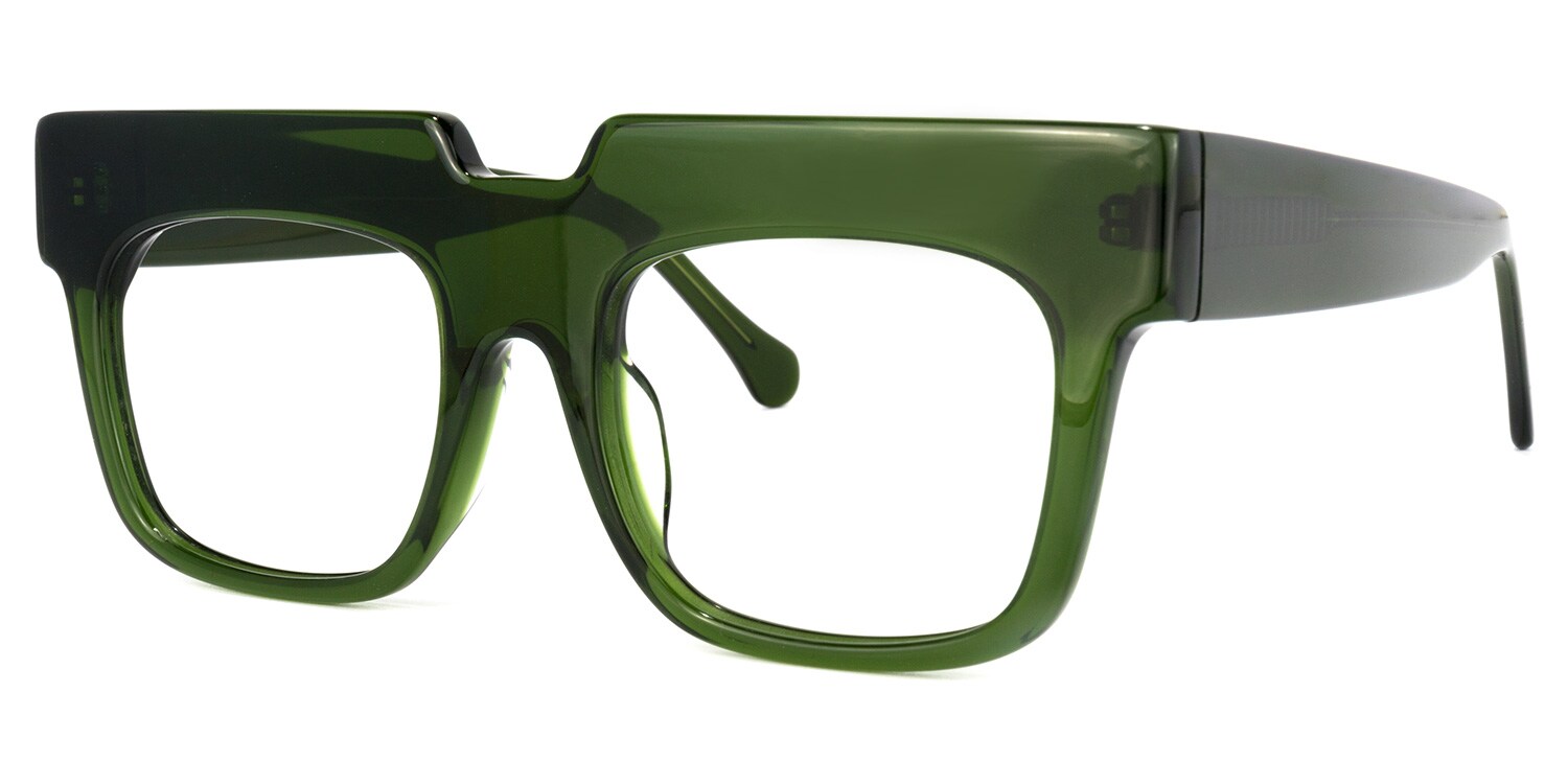Travis Square Dark-Green Glasses | Zeelool Glasses