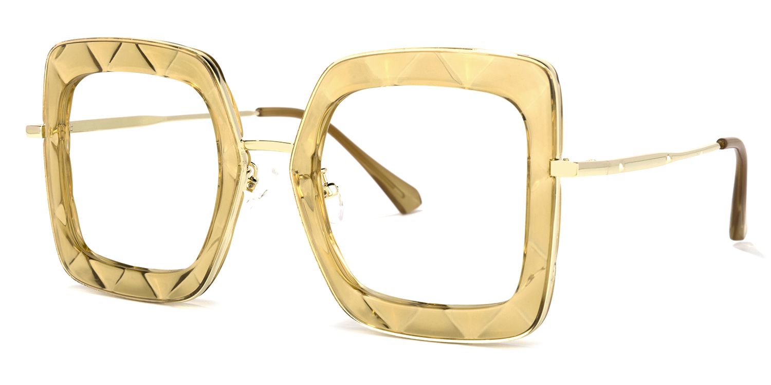 Tucker Square Yellow Glasses | Zeelool Glasses1