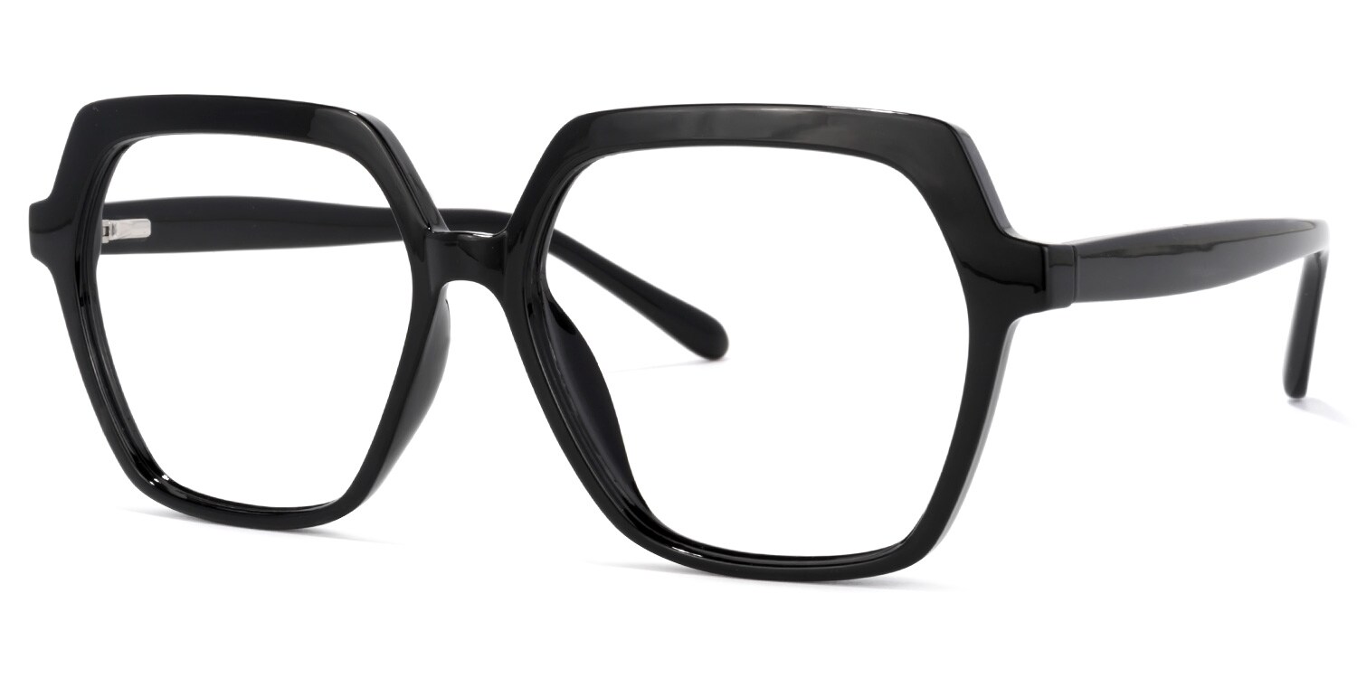 Norah Geometric Black Glasses | Zeelool Glasses1