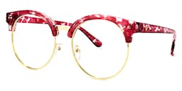 Tatiana Browline Red-Floral Glasses1