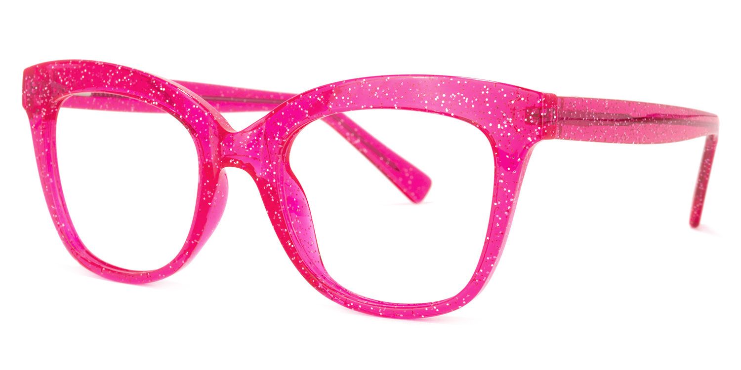 Santiago Cateye Bright-Pink Glasses | Zeelool Glasses1
