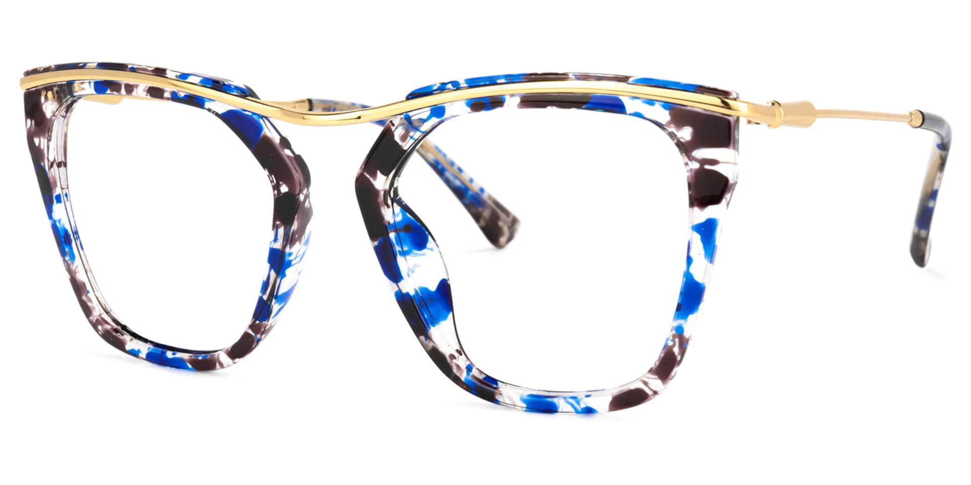 Yadiel Geometric Blue-Floral Glasses | Zeelool Glasses4
