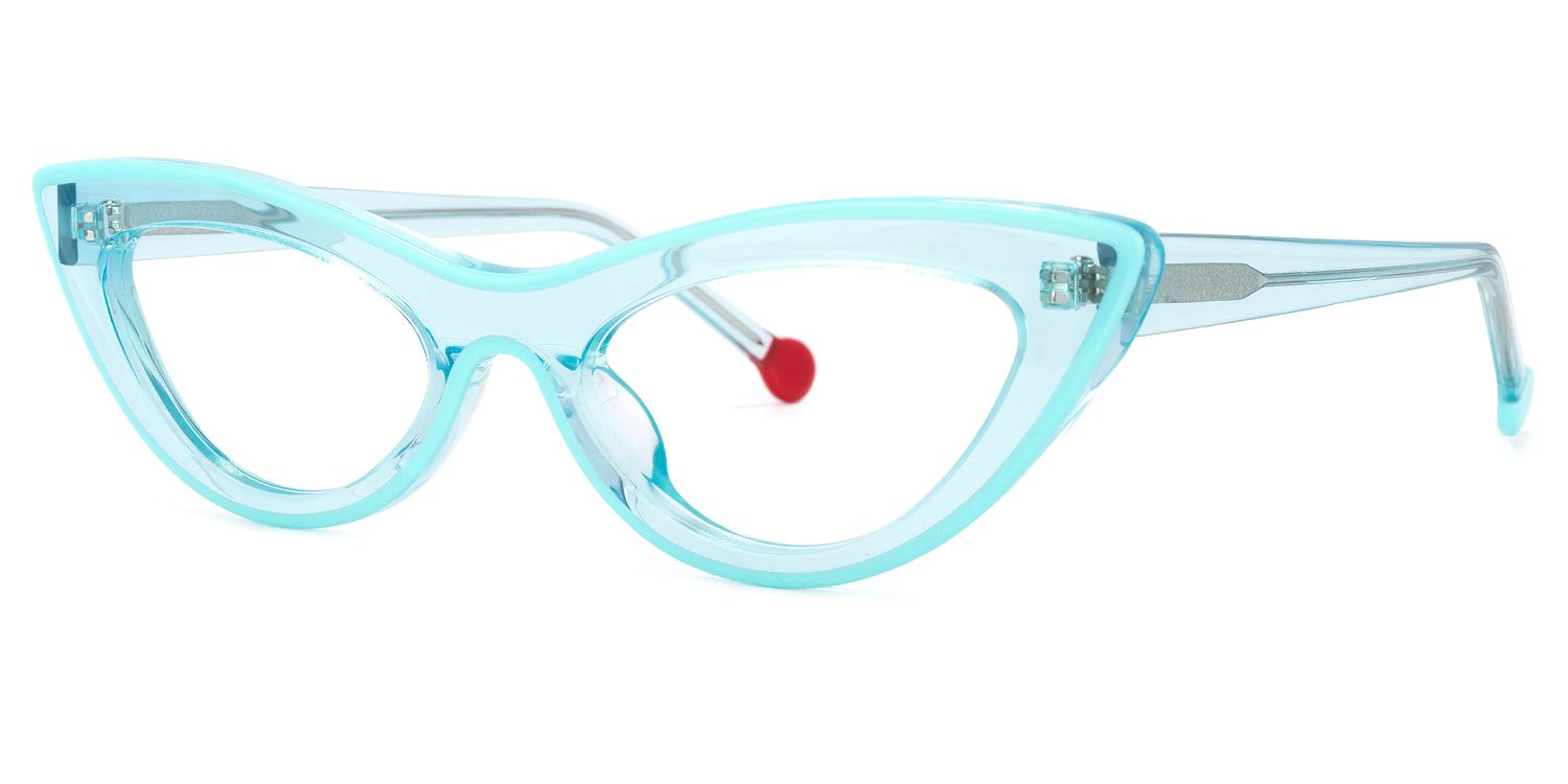 Yuki Cateye Light-Blue Glasses | Zeelool Glasses1