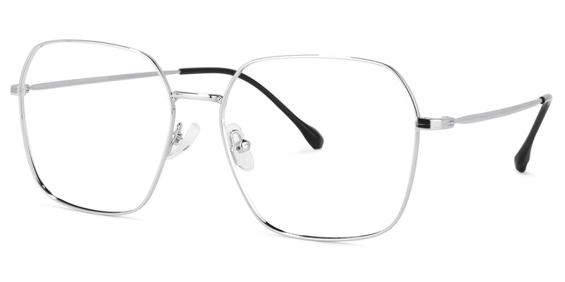 Zander Square Silver Glasses | Zeelool Glasses1