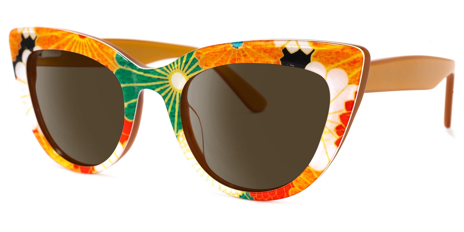 Makie Cateye Yellow Sunglasses | Zeelool Glasses1