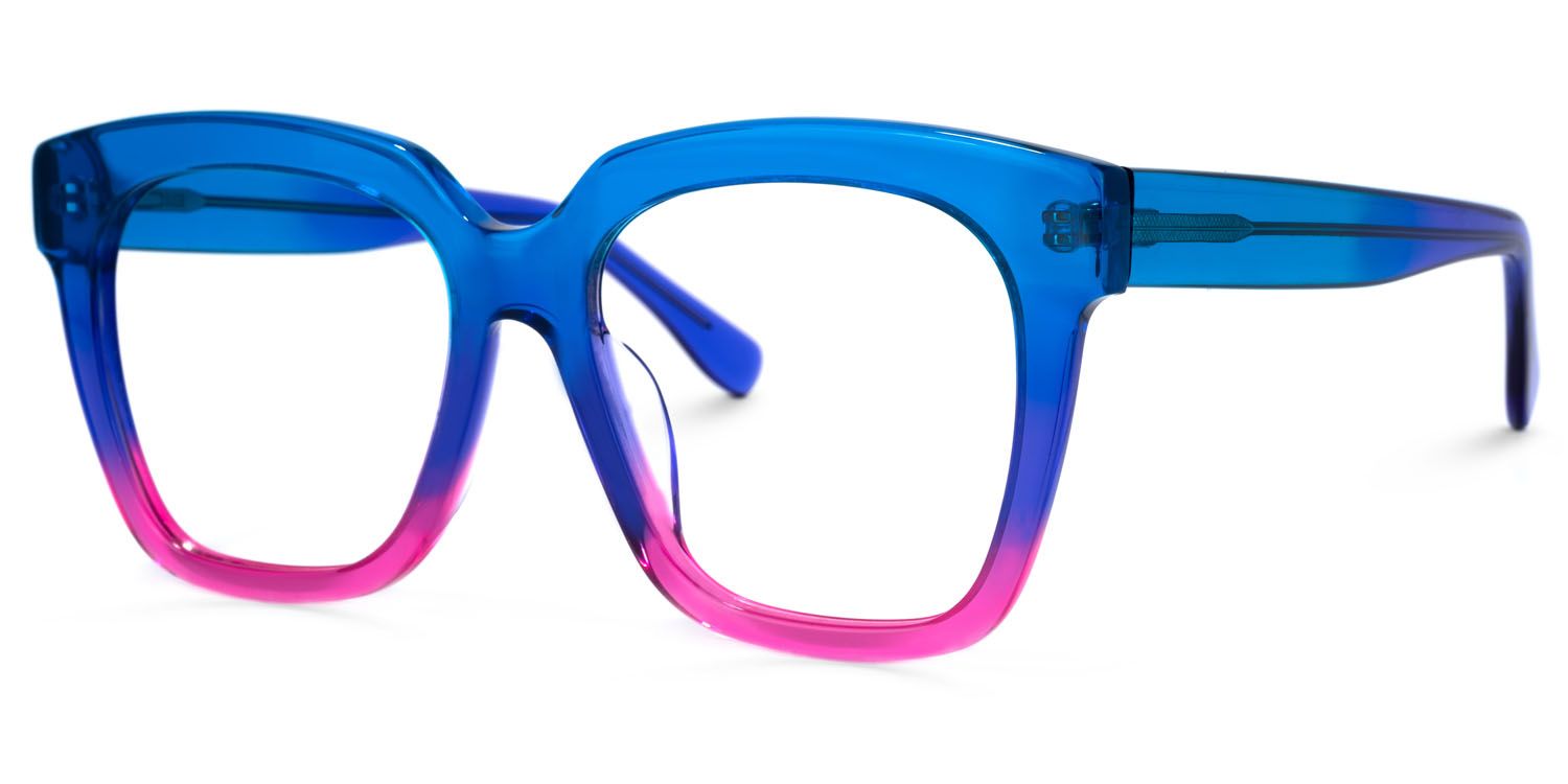 Xion Square Blue-Pink Glasses for Women1
