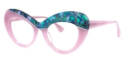 Bellamy Cateye Pink-Green Glasses1