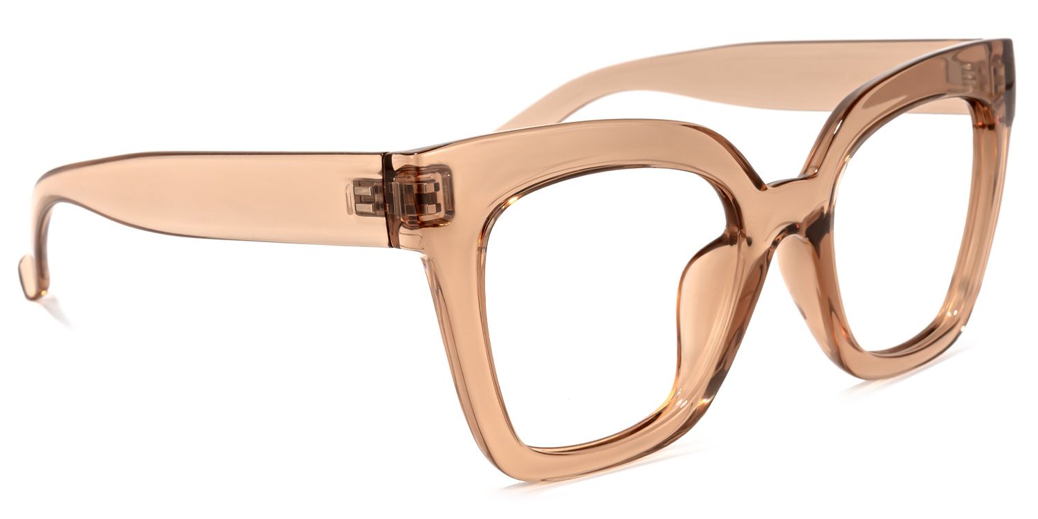 Malcolm Square Clear Beige Frame Glasses | Zeelool2