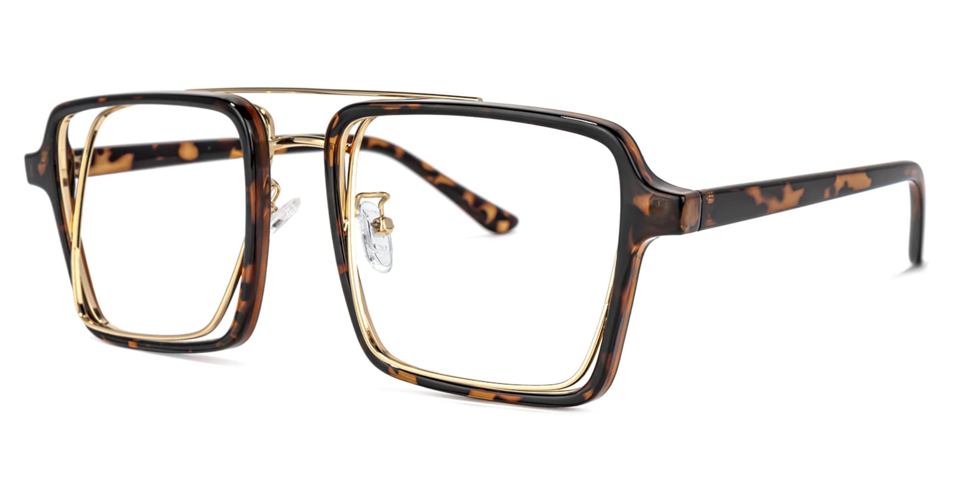 Aviator Tortoise-Gold Glasses | Zeelool Glasses1