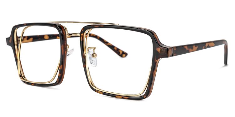 Nellie Tortoise-Gold Aviator Glasses