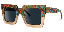 Brandon Beige Square Sunglasses1
