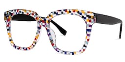 Xion Square Colorful-Point Glasses1