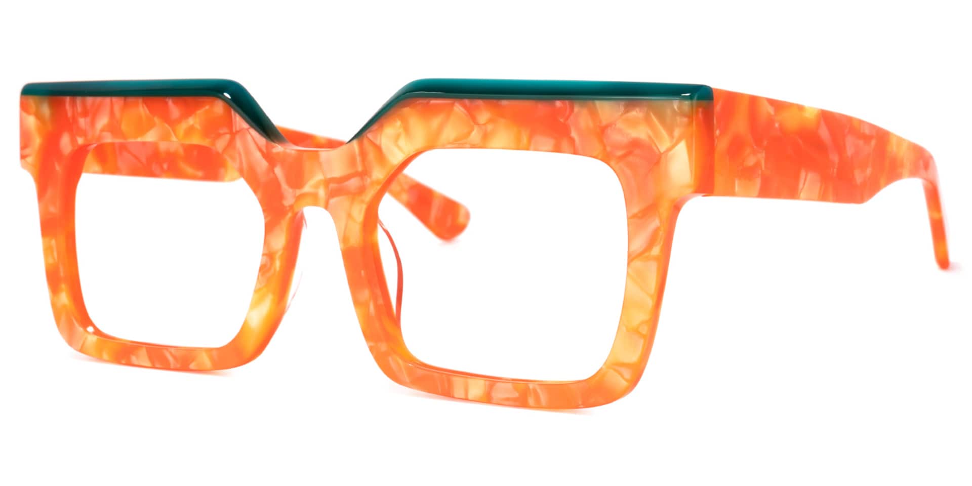 Rosado Rectangle Orange Glasses | Zeelool Glasses1
