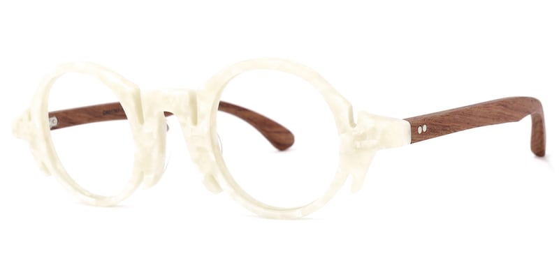Charlie Round White Glasses | Zeelool Glasses1