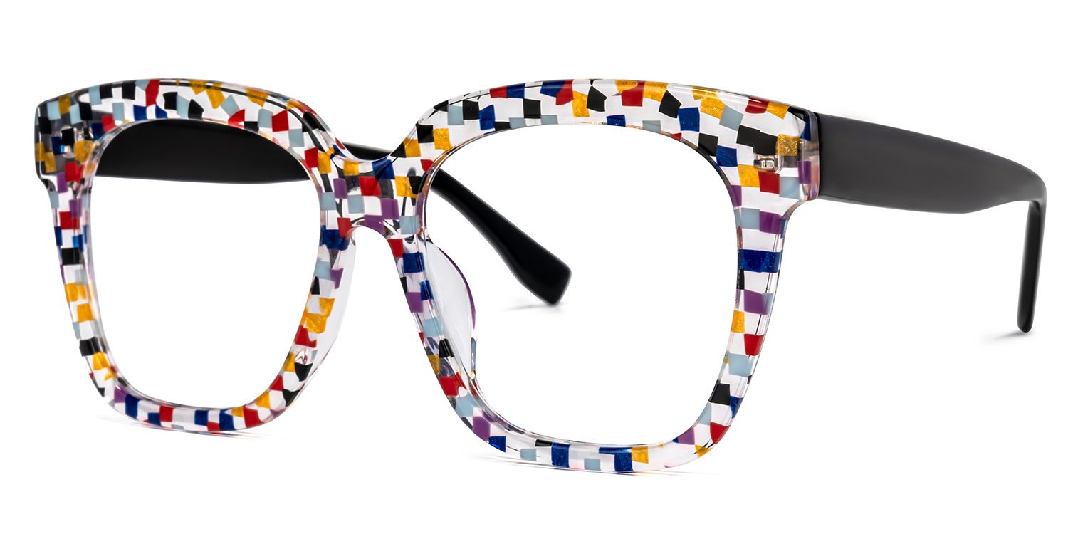 Xion Square Colorful-Point Glasses | Zeelool Glasses1