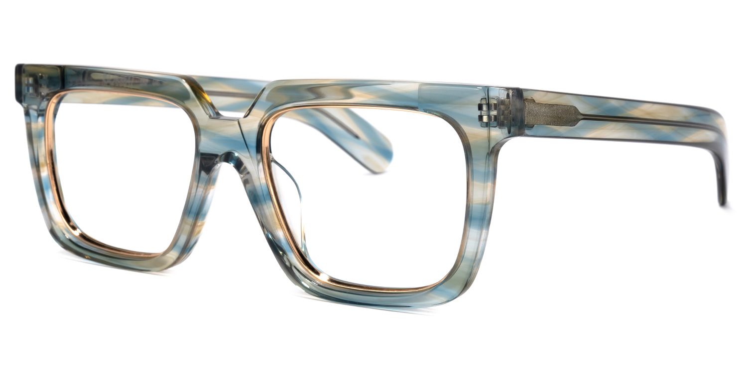 Pitts Square Light-Blue Glasses | Zeelool Glasses1
