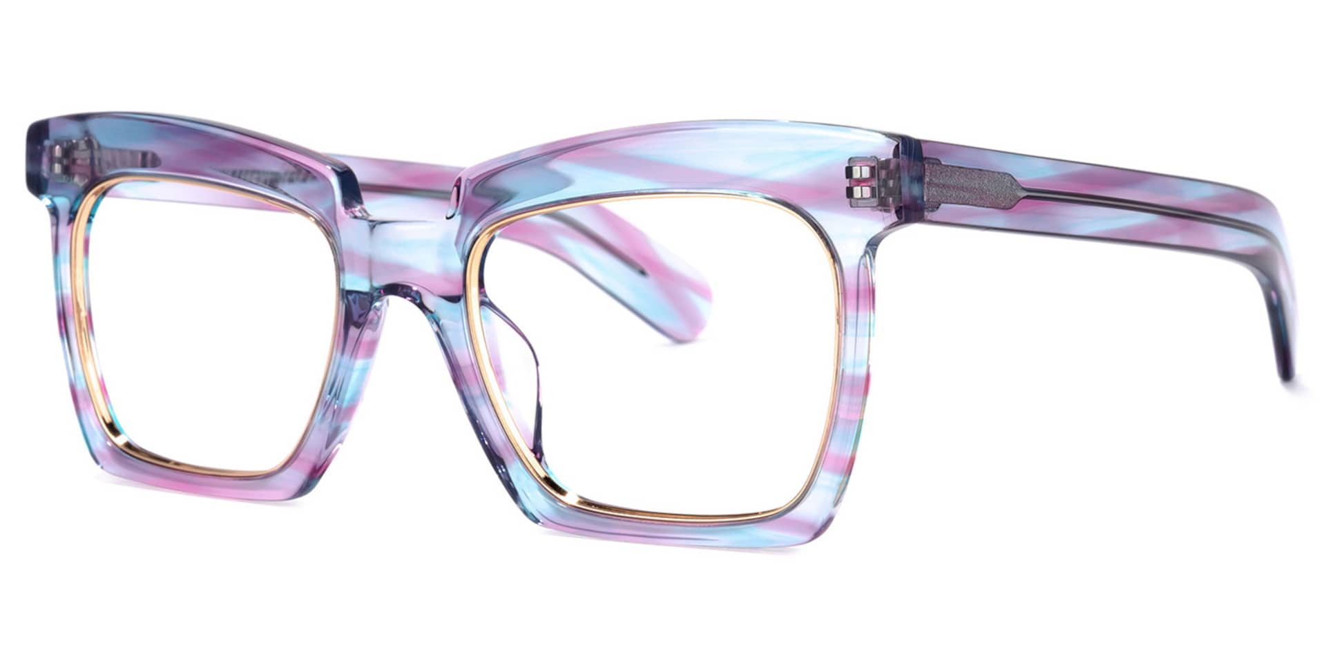 Corrales Square Purple-Blue Glasses | Zeelool Glasses1