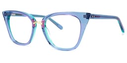Martha Cat Eye Light-Blue Glasses1