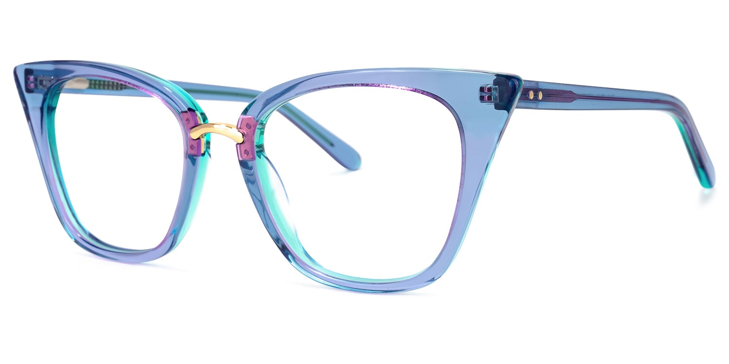 Martha Cat Eye Light-Blue Glasses1