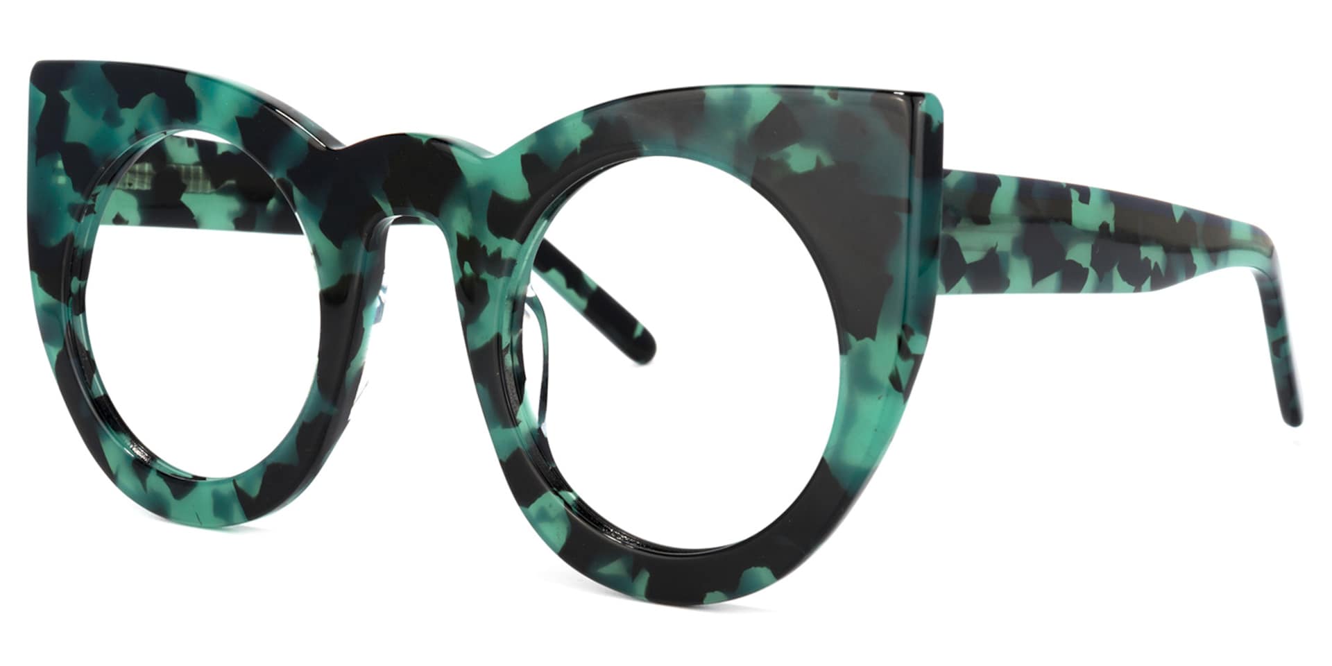 Ophelia Cateye Green-Floral Glasses | Zeelool Glasses1