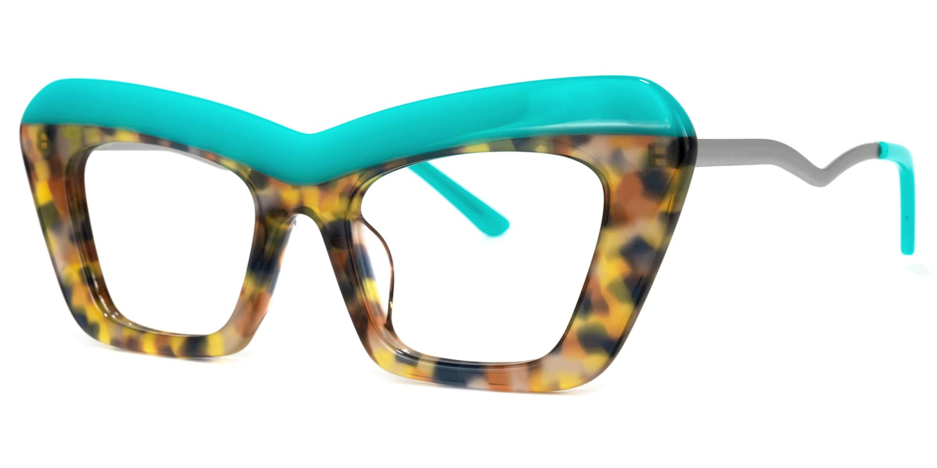Notes Cateye Turquoise Glasses | Zeelool Glasses1