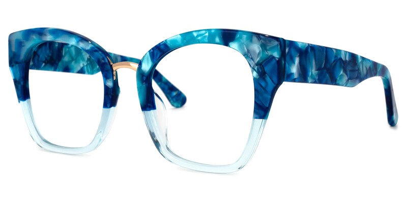 Denis Cat Eye Blue Glasses | Zeelool Glasses1