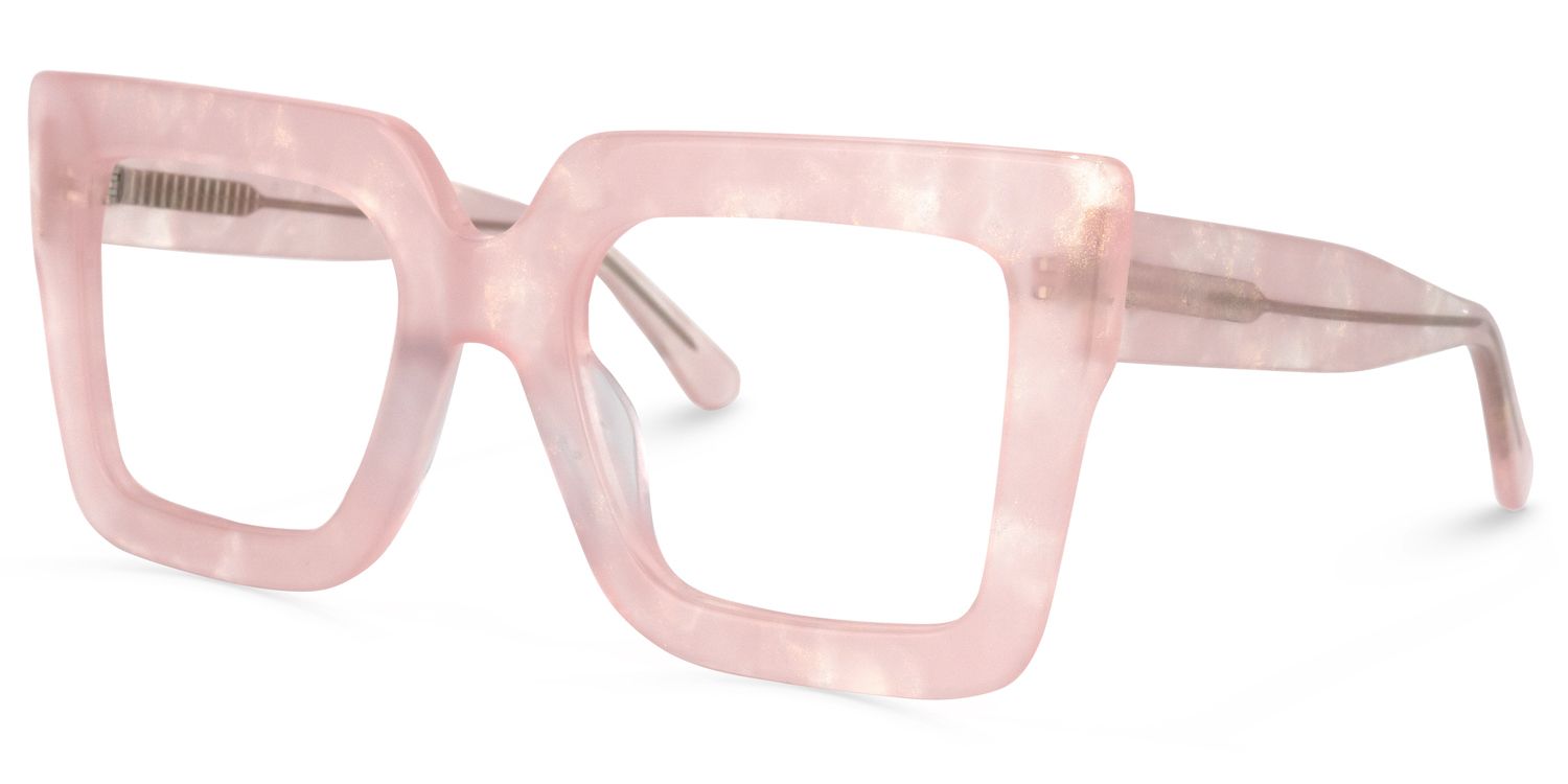Brandon Square Pink Wide Frame Glasses | ZEELOOL Canada1