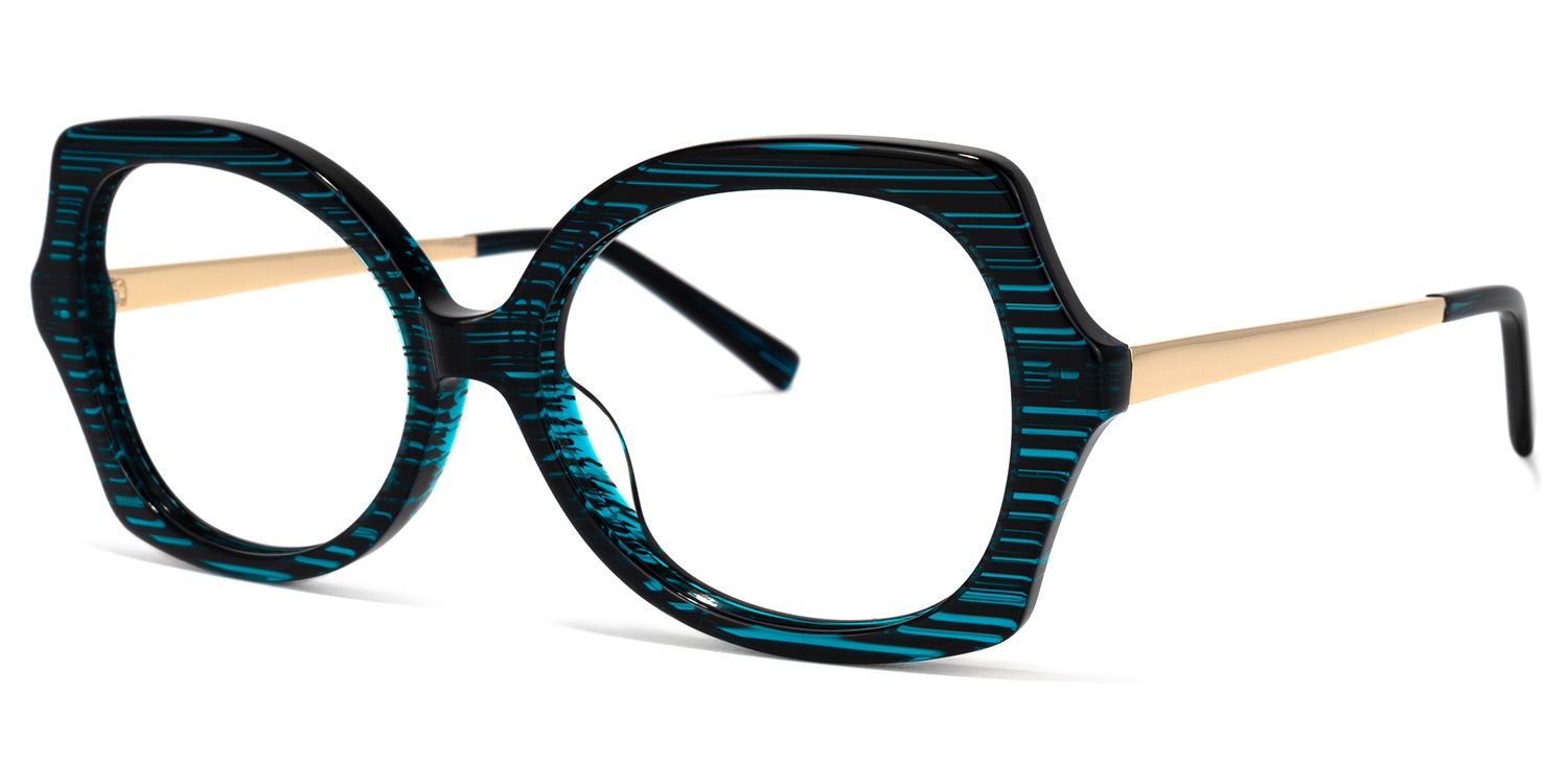 Sugarplum Geometric Blue Glasses | Zeelool Glasses1
