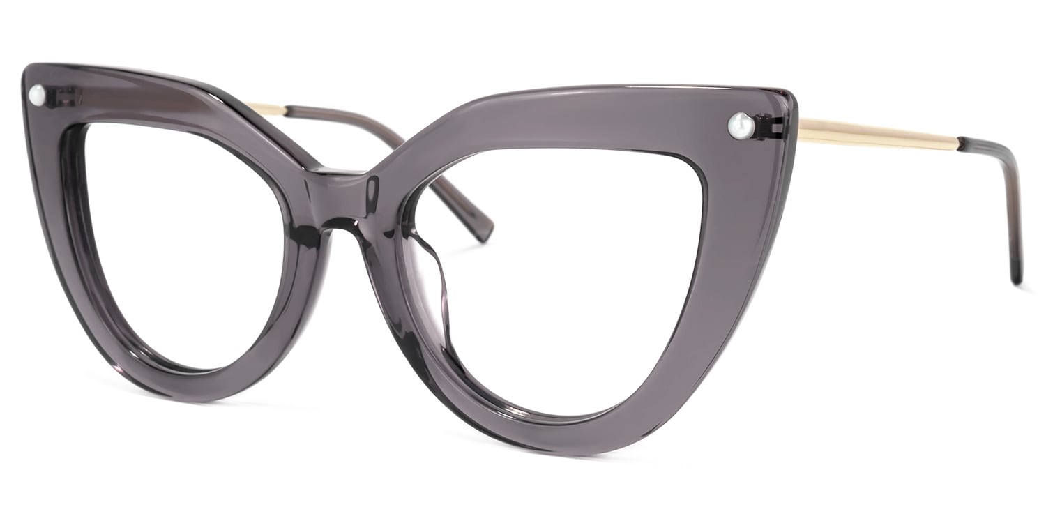 Garbo Cateye Gray Glasses | Zeelool Glasses1