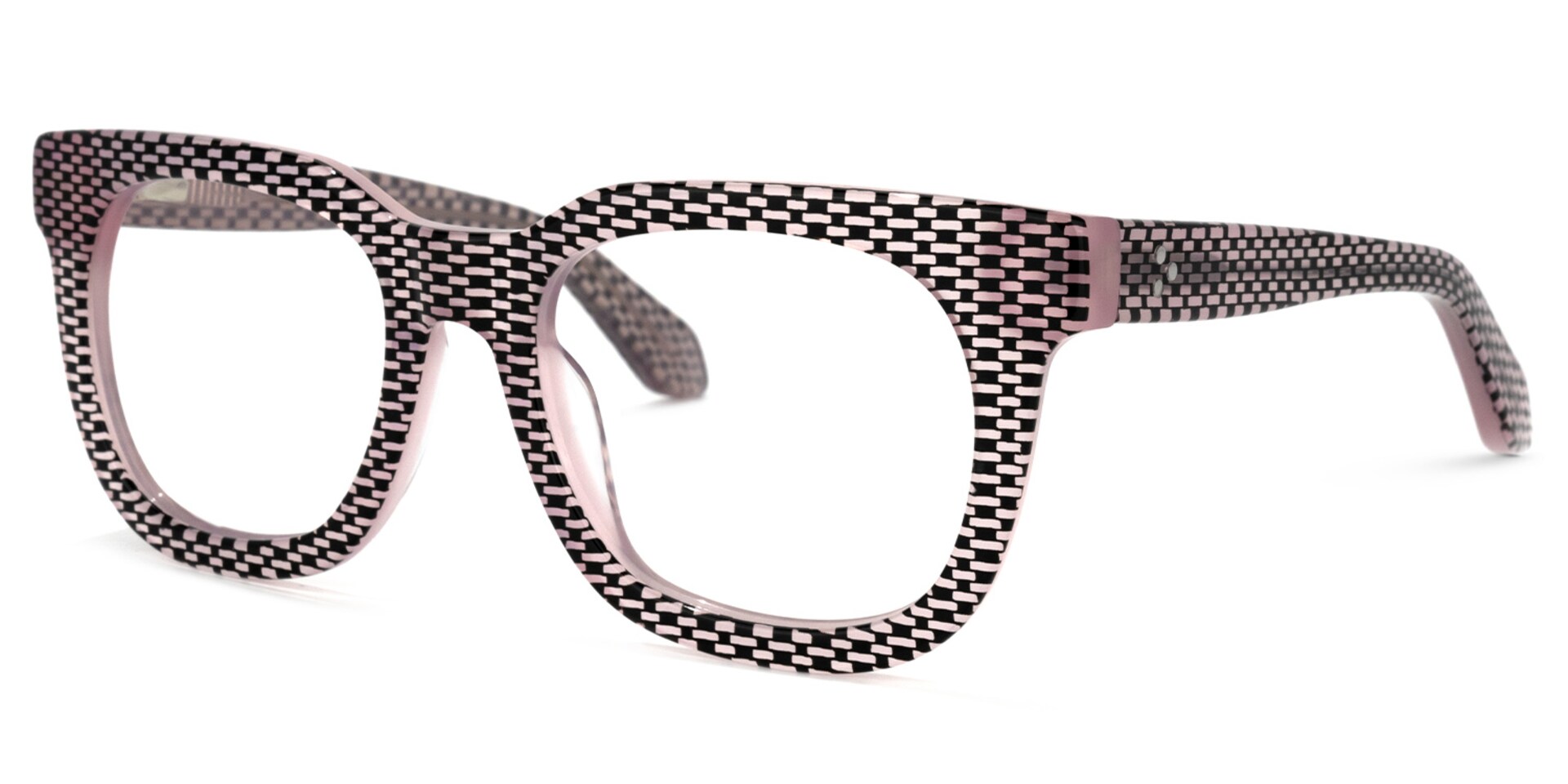 Crunch Square Black-Pink Glasses | Zeelool Glasses1