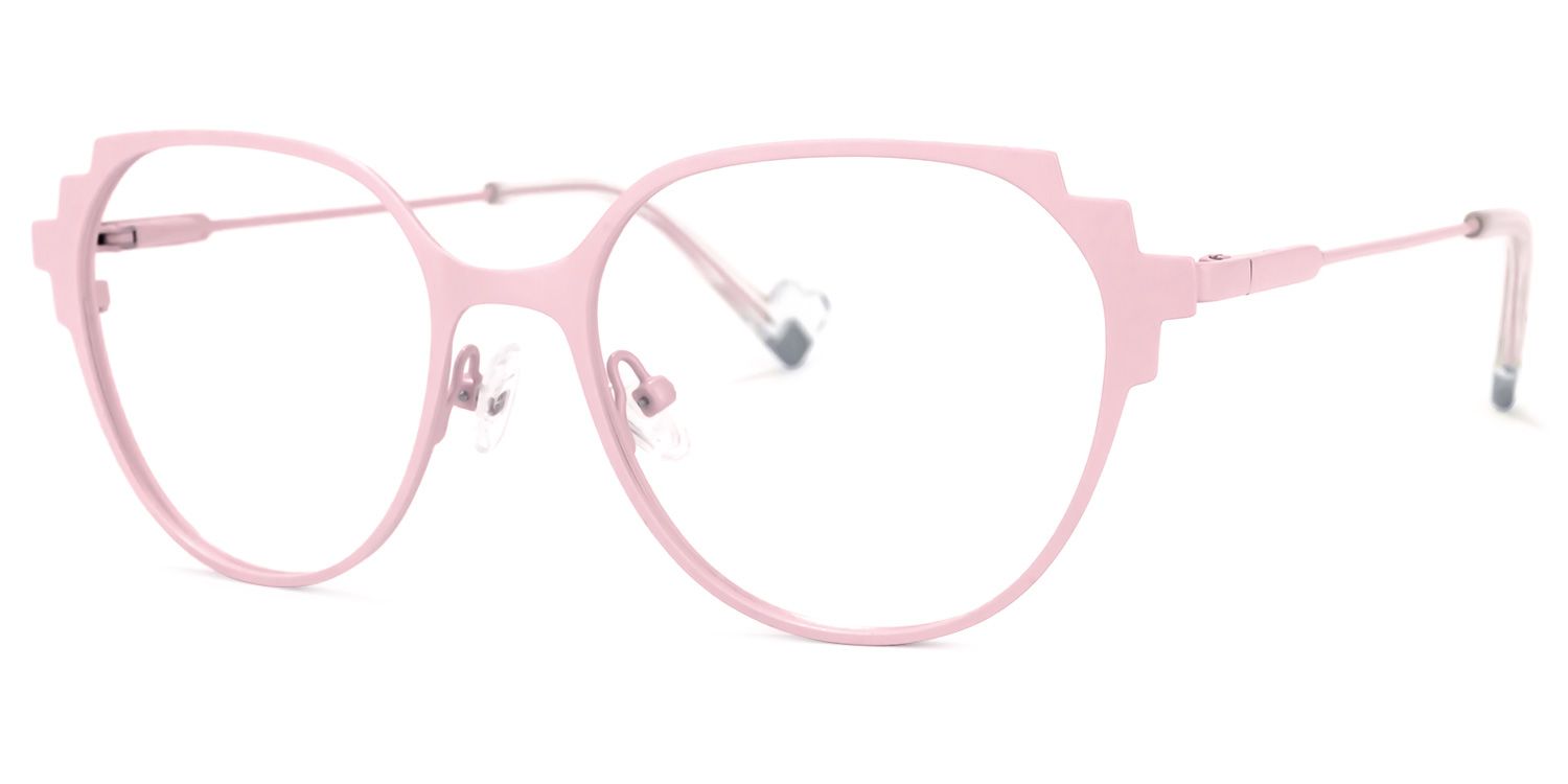 Lalita Geometric Pink Glasses | Zeelool Glasses1
