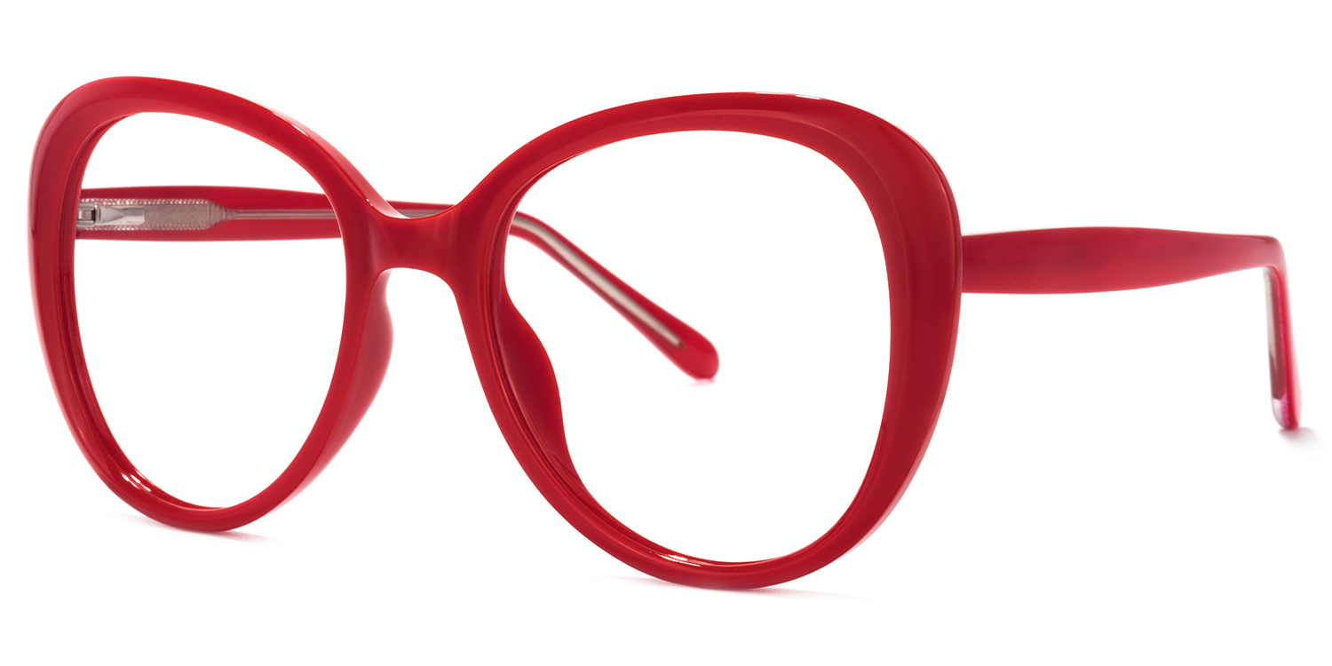 Elena Round Red Glasses | Zeelool Glasses2