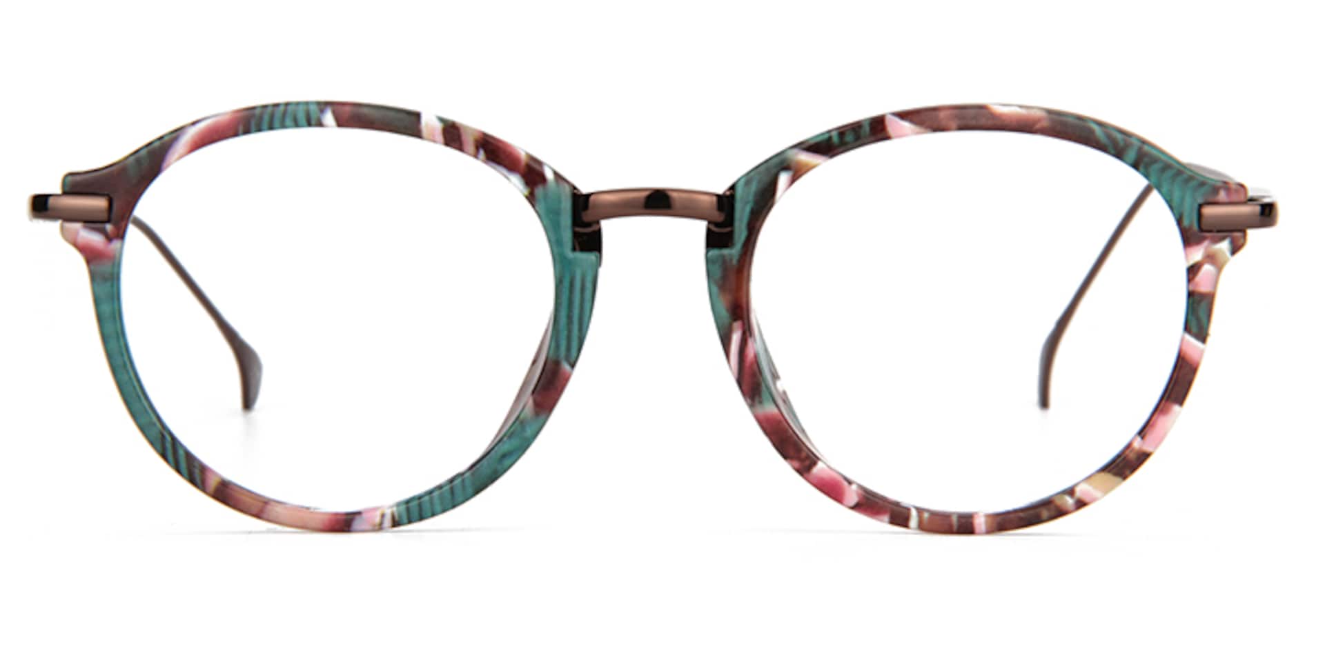 Anemone Round Green-Floral Glasses  | Zeelool Glasses0